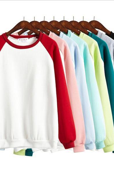 Pure color loose Hoodie sweater