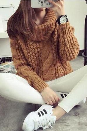 Knit Women Winter Sweater Pullover