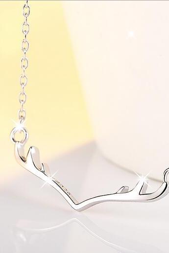 free shipping S925 antlers/deer horn necklace for chrismas 