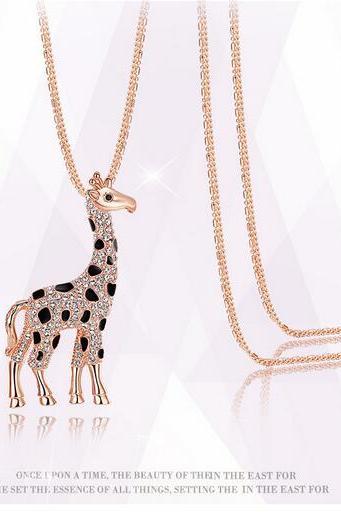Free shipping Set auger sika deer sweater necklace