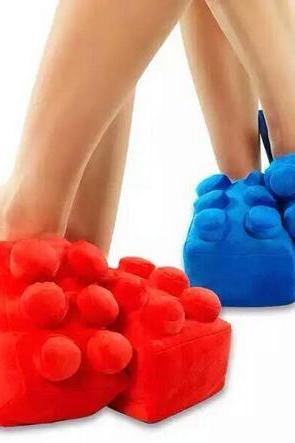 Thick wool cloth lego Blocks slippers