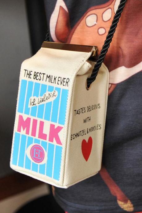 cute milk box trend Shoulder Messenger Bag