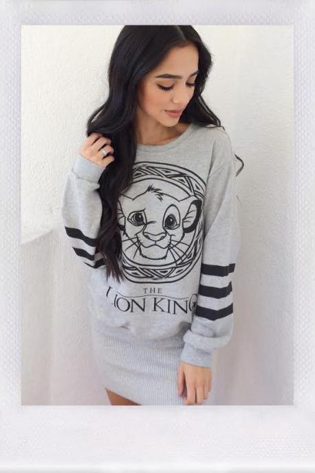 grey color Lion King Sweater
