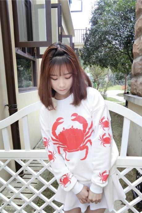 Crab printed sweater