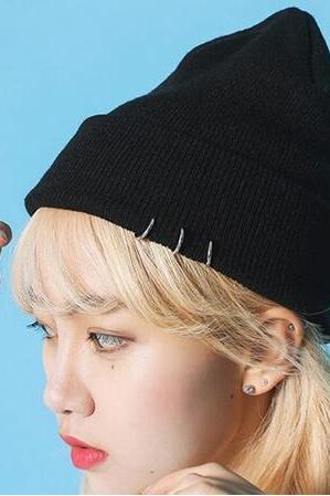 Free shipping Harajuku Style Beanies Women Knitted hat cap with Rings#297