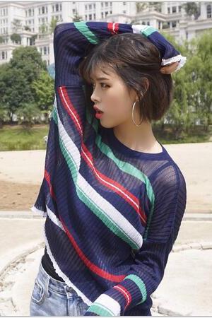Harajuku rainbow stripe knit sweater #312