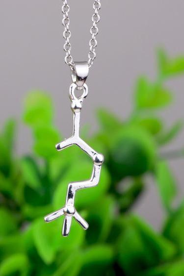 Dopamine molecule chemical structure necklace