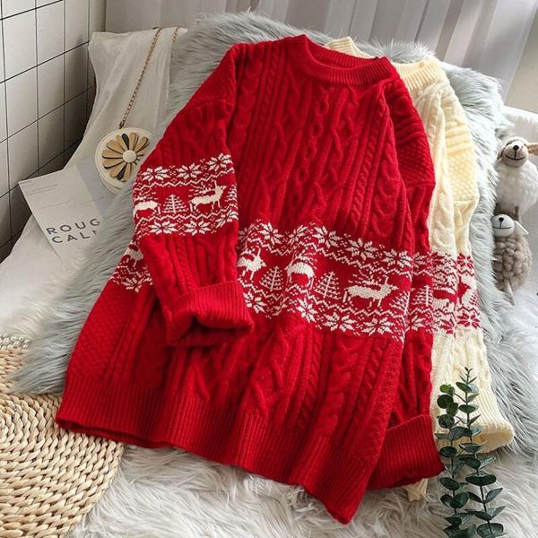 Free shipping Deer Christmas Knit Sweater