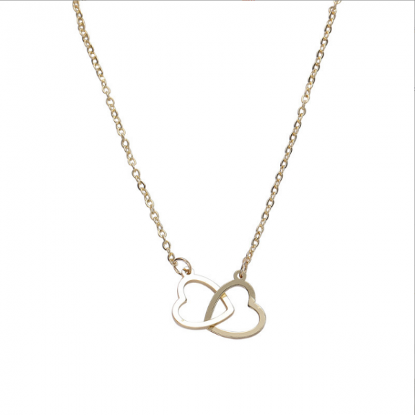 Valentine's Day simple interlocking love pendant women's necklace