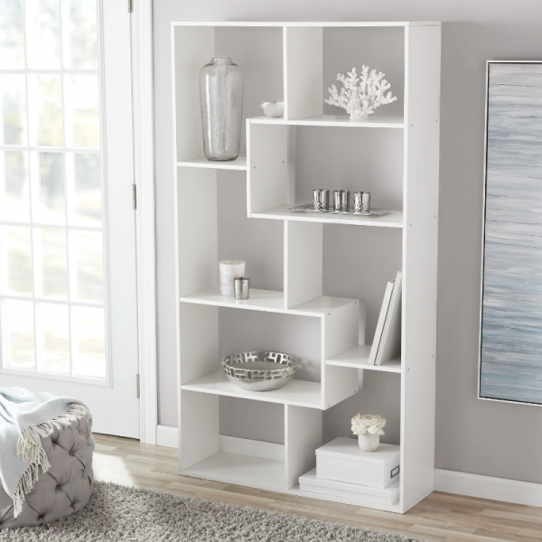Modern 8-Cube Bookcase, White