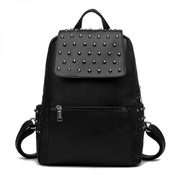 Black Leather Backpack Wit..