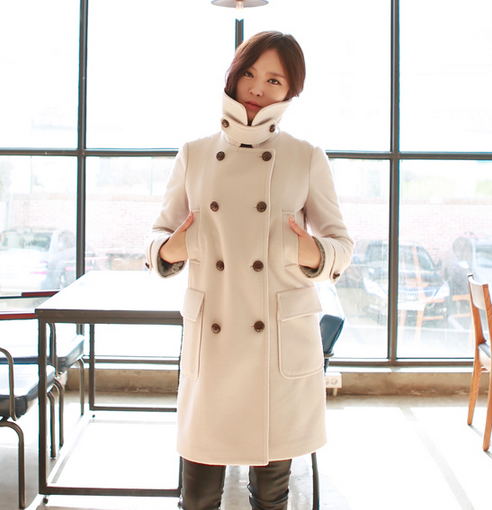 Cream White Beige Women Casual Office Chic Trendy Modern Look Long