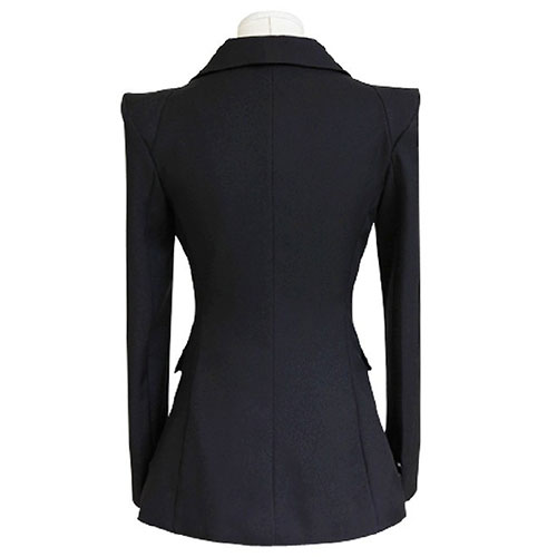 Stylish Tunic Black Career Business Suit Jacket Coat on Luulla