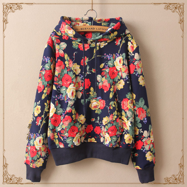 2015 Fashion Harajuku Flowers Hoodies on Luulla